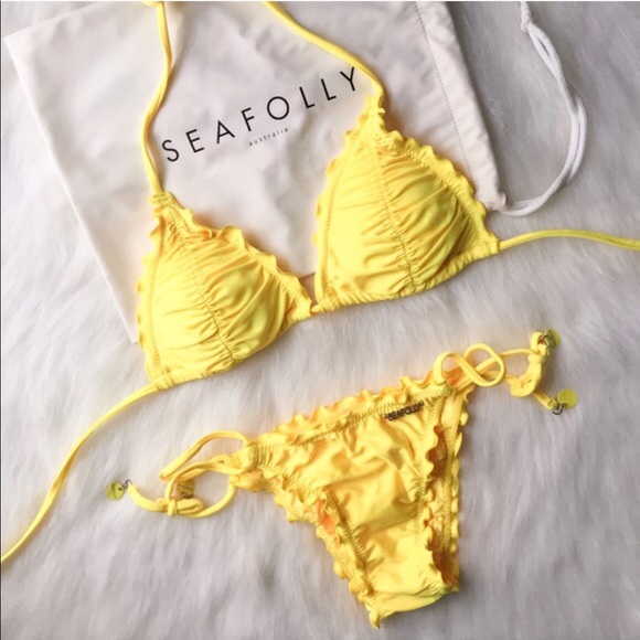 yellow scrunch bikini